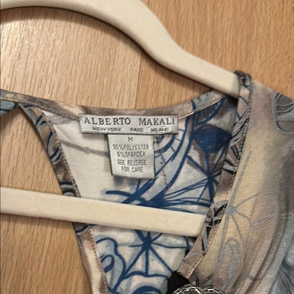 Alberto Makali Embellished Scoop Neck Top with Rhinestones and Chains M - Picture 2 of 4